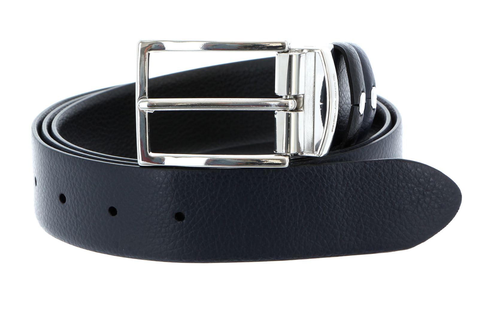 PIQUADRO - Cintura reversibile in pelle martellata Modus Nero,Blu