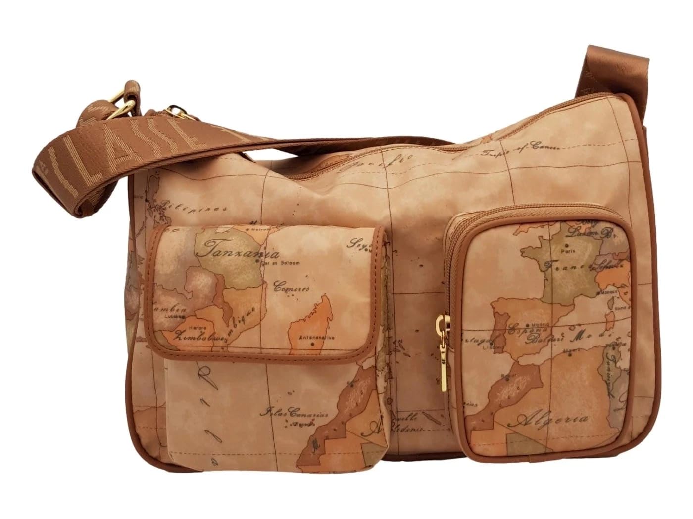 ALVIERO MARTINI - S011 Geo Soft borsa a tracolla con tasche, Beige