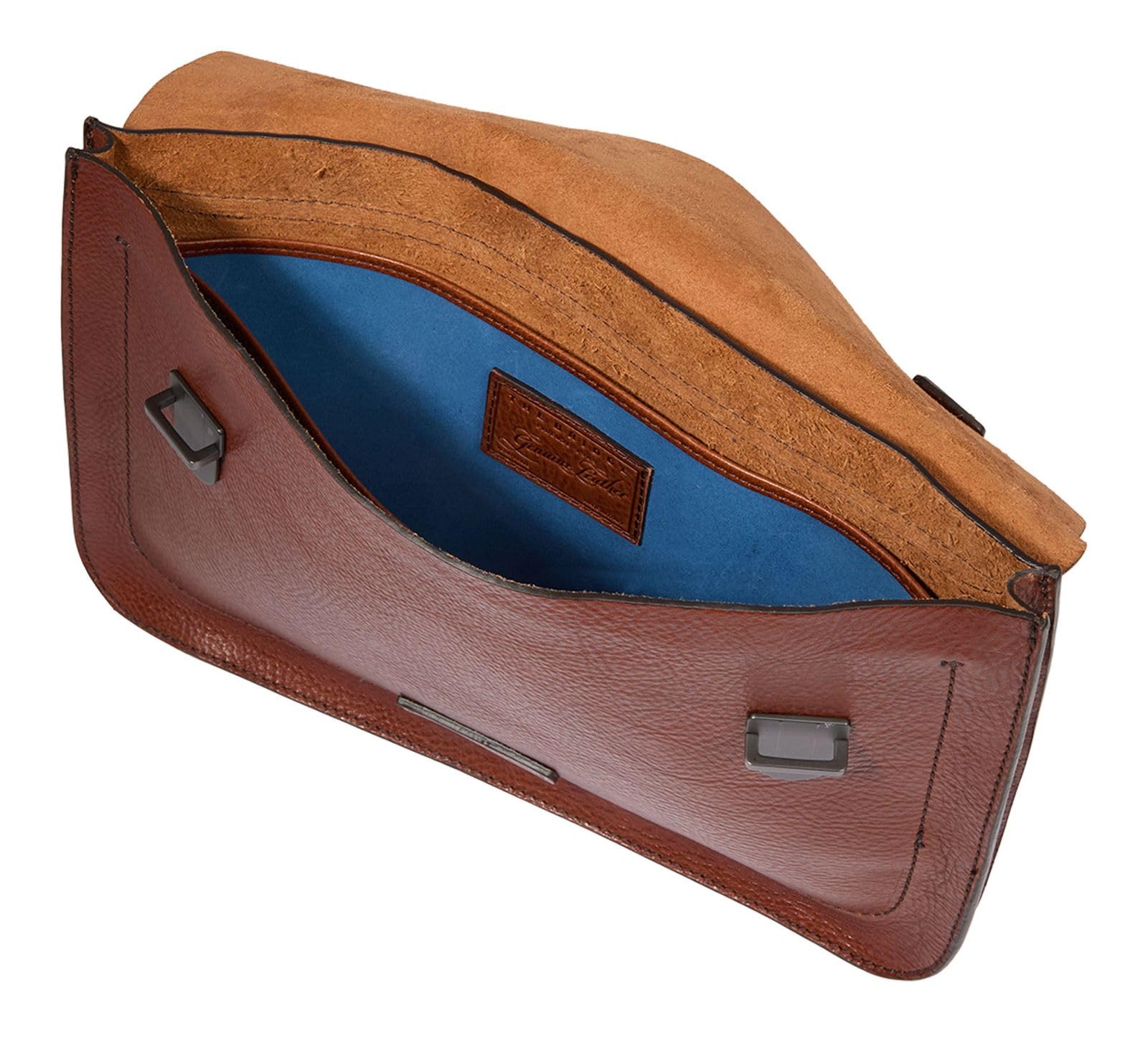 THE BRIDGE - Cartella in pelle martellata linea Ettore, Marrone