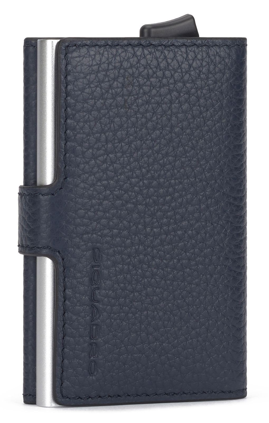 PIQUADRO - Wallet con bottone Modus, Blu