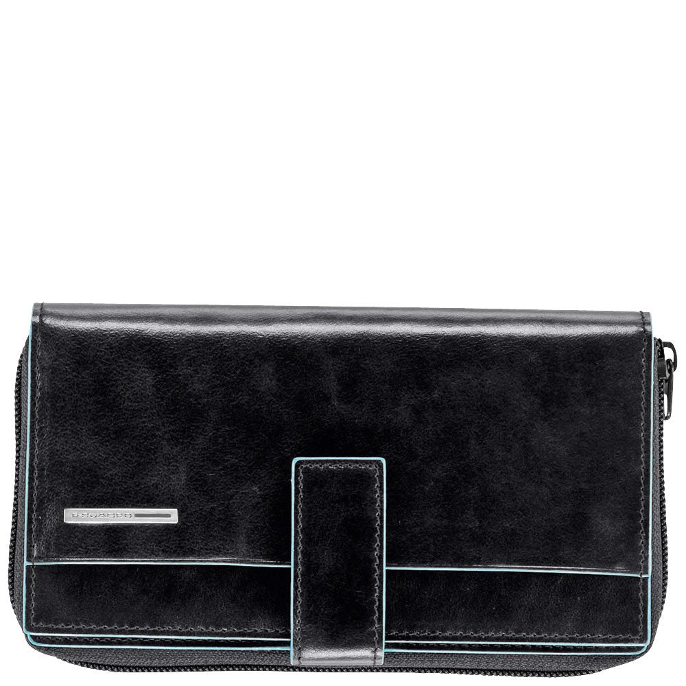 PIQUADRO -Portafogli donna grande Blue Square, Nero