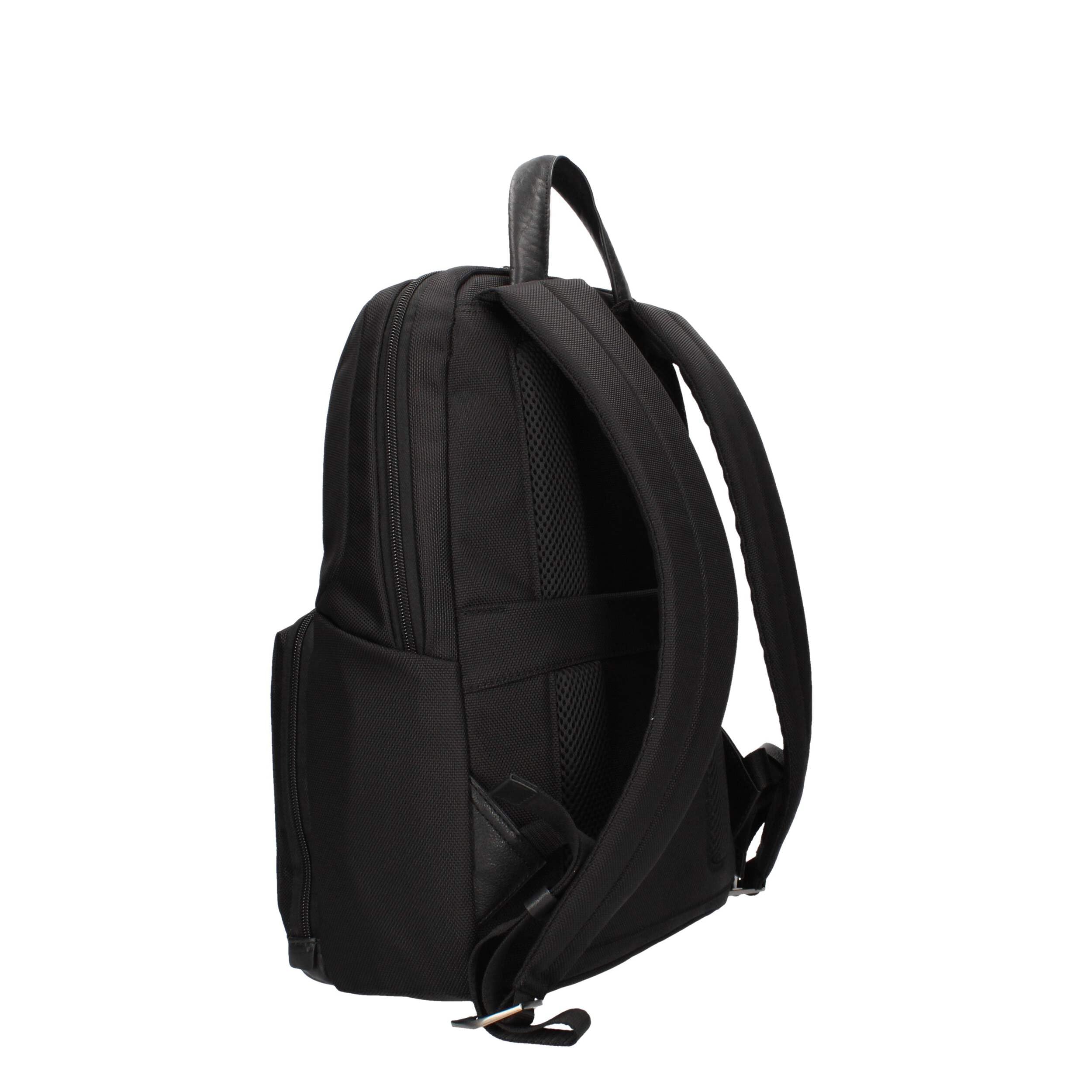 Piquadro - Zaino medio porta pc 14 in tessuto linea Brief, Nero