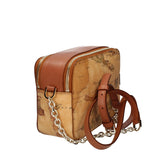 ALVIERO MARTINI - Borsa a spalla con catena e doppia zip, Beige