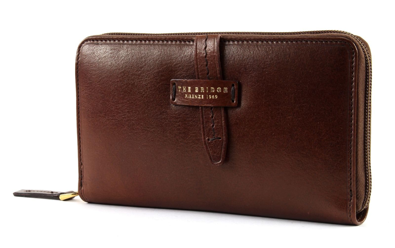 THE BRIDGE -Portafogli donna con zip Florentin, Cuoio