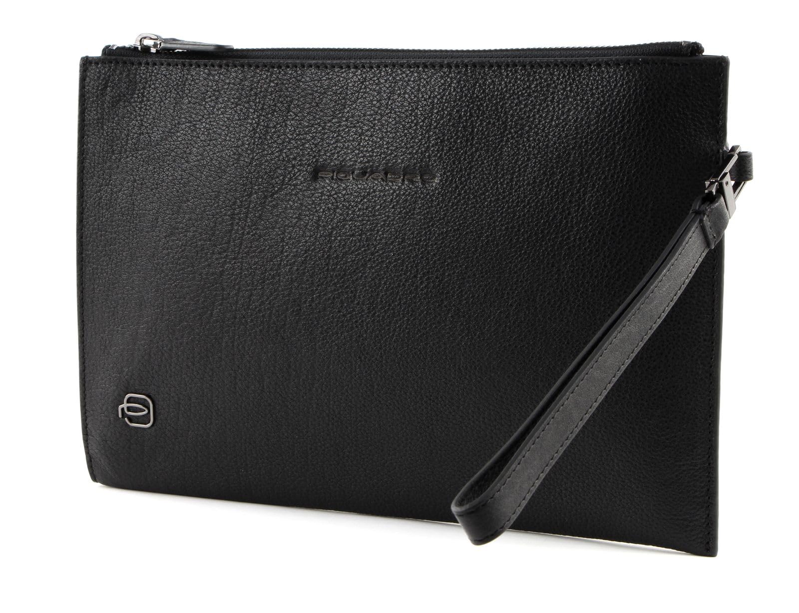 PIQUADRO - Pochette in pelle sottile Black Square Nera