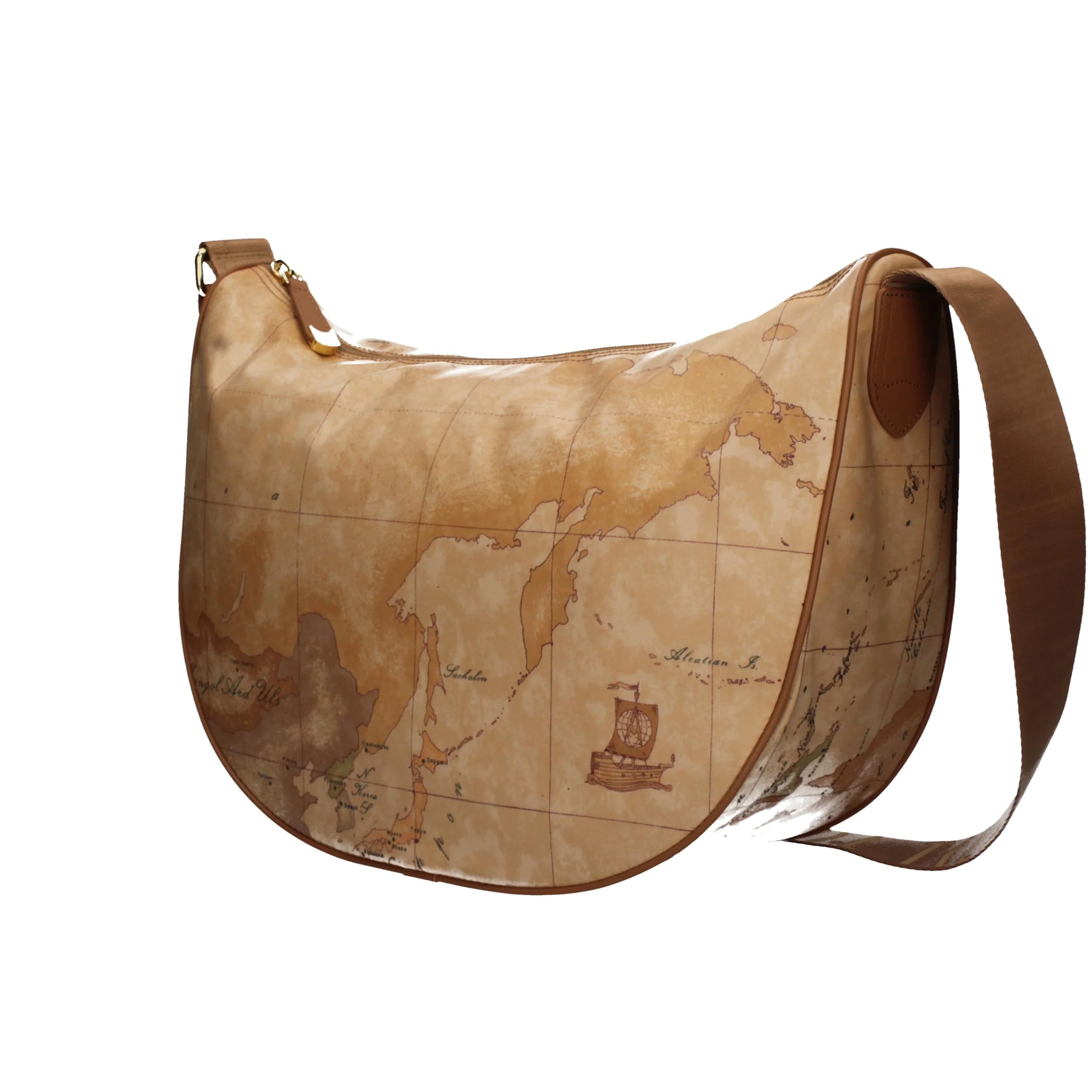 Alviero Martini - Geo Soft tracolla a mezzaluna grande S008, Beige