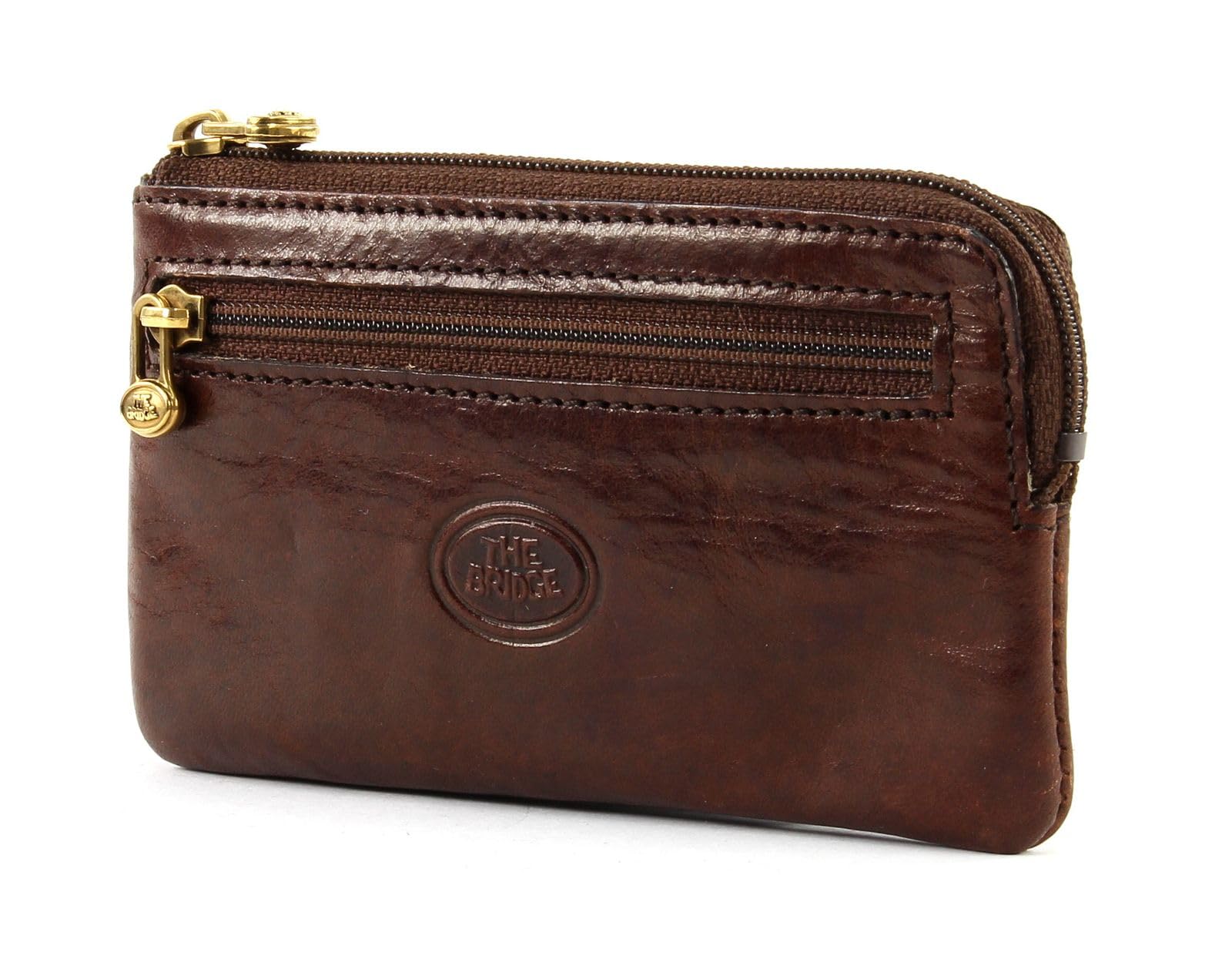 THE BRIDGE - Bustina portachiavi in pelle Story, Marrone