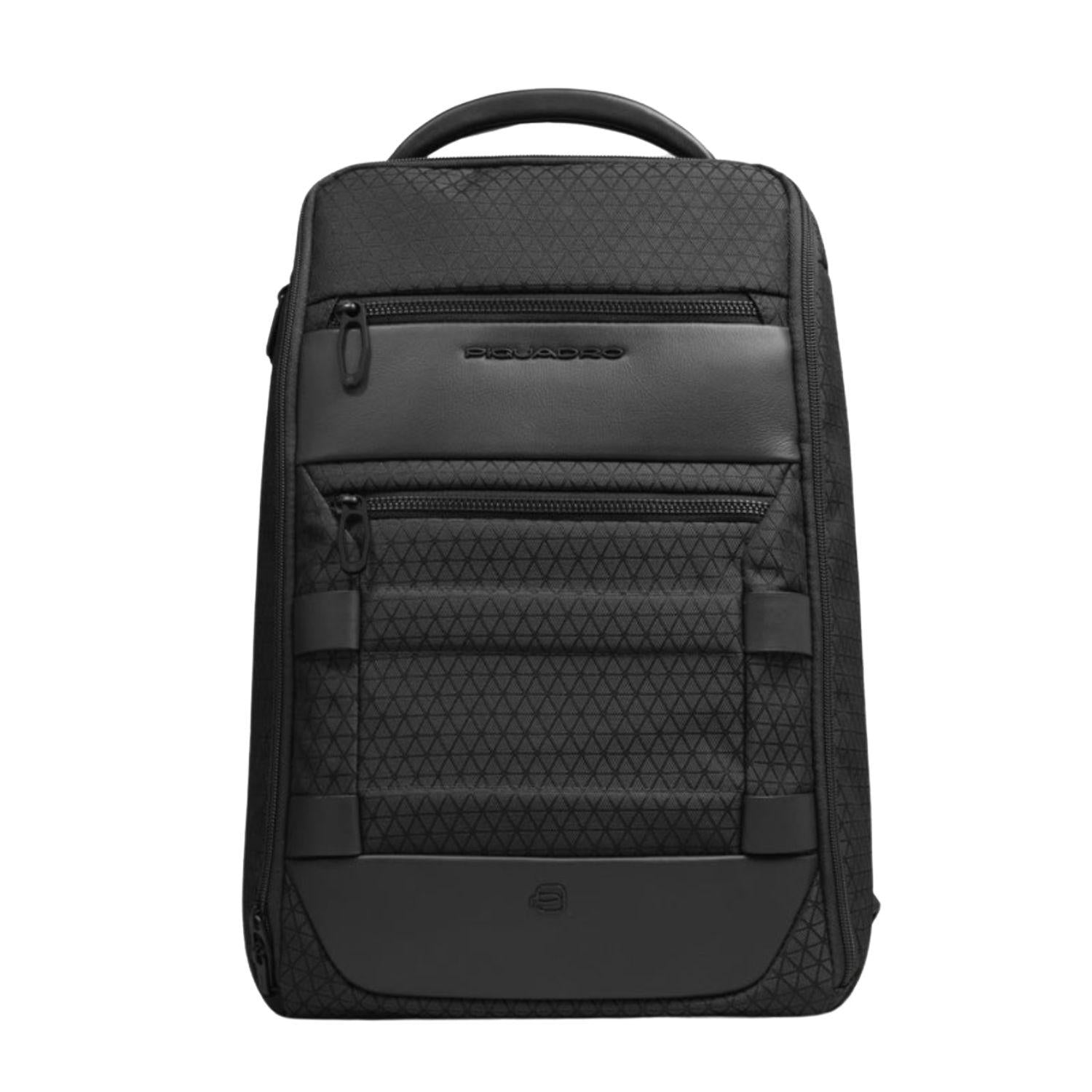 Piquadro - Zaino in tessuto modulare da viaggio porta pc 14', Nero