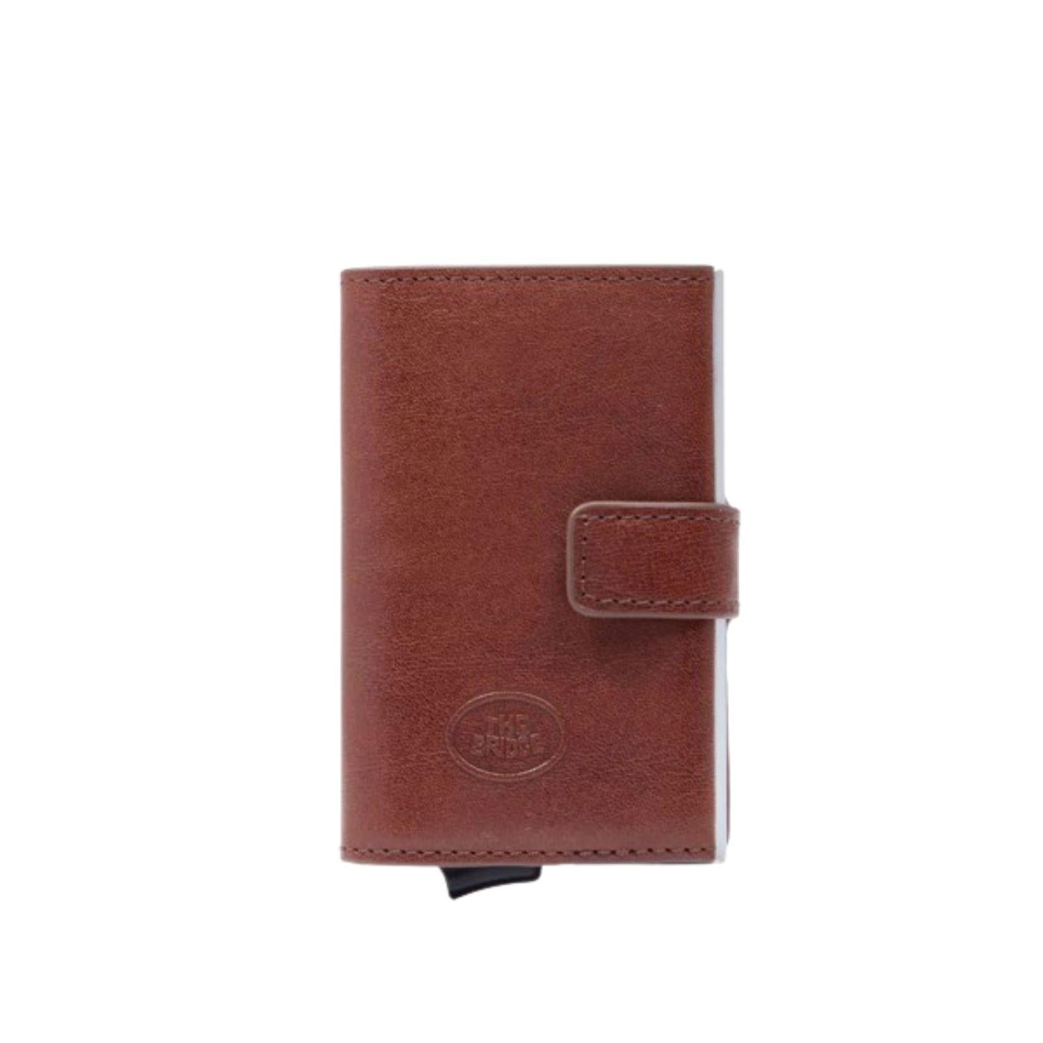 Porta banconote e carte di credito con estrazione facilitata, Marrone