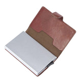 Porta banconote e carte di credito con estrazione facilitata, Marrone