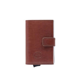 Porta banconote e carte di credito con estrazione facilitata, Marrone