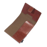 Porta banconote e carte di credito con estrazione facilitata, Marrone