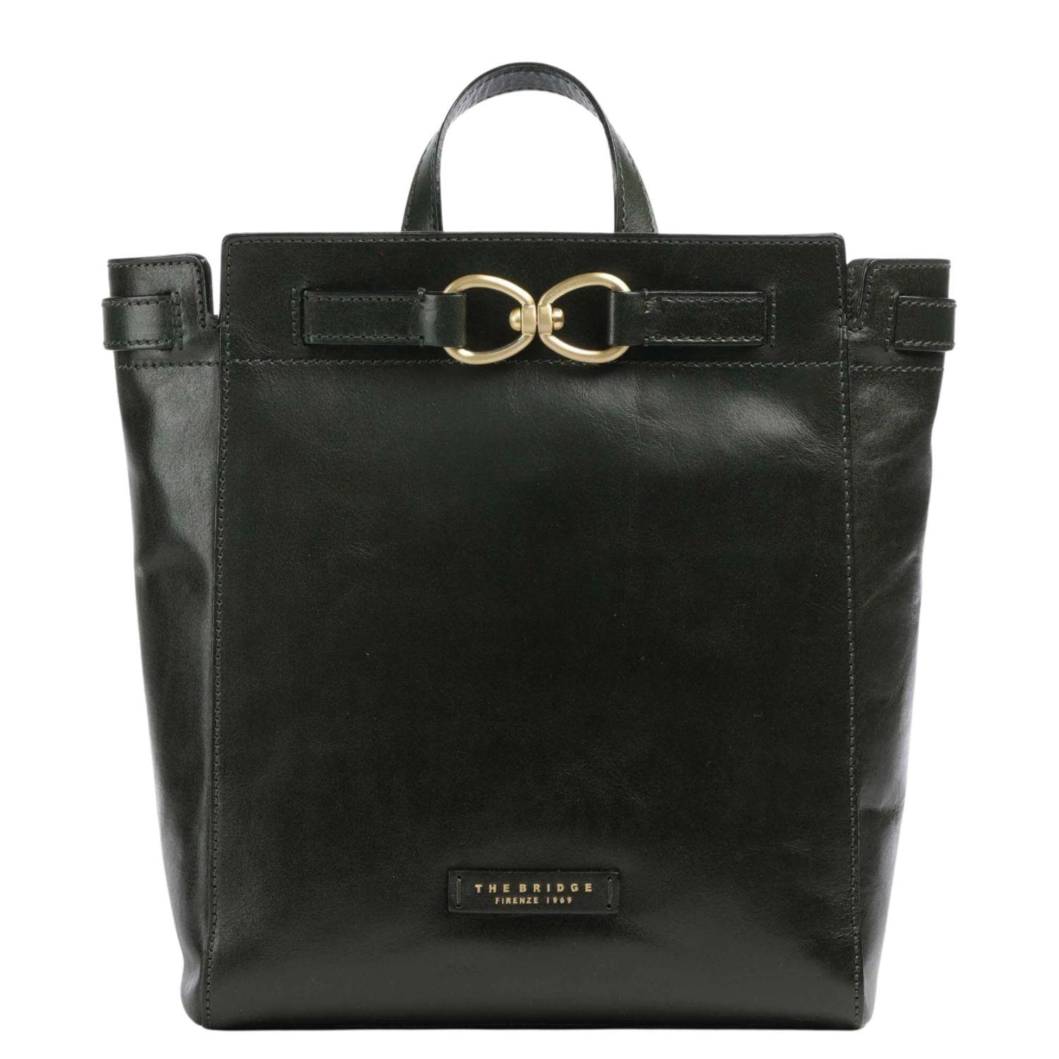 The Bridge - Zaino in pelle Isotta, Verde Scuro