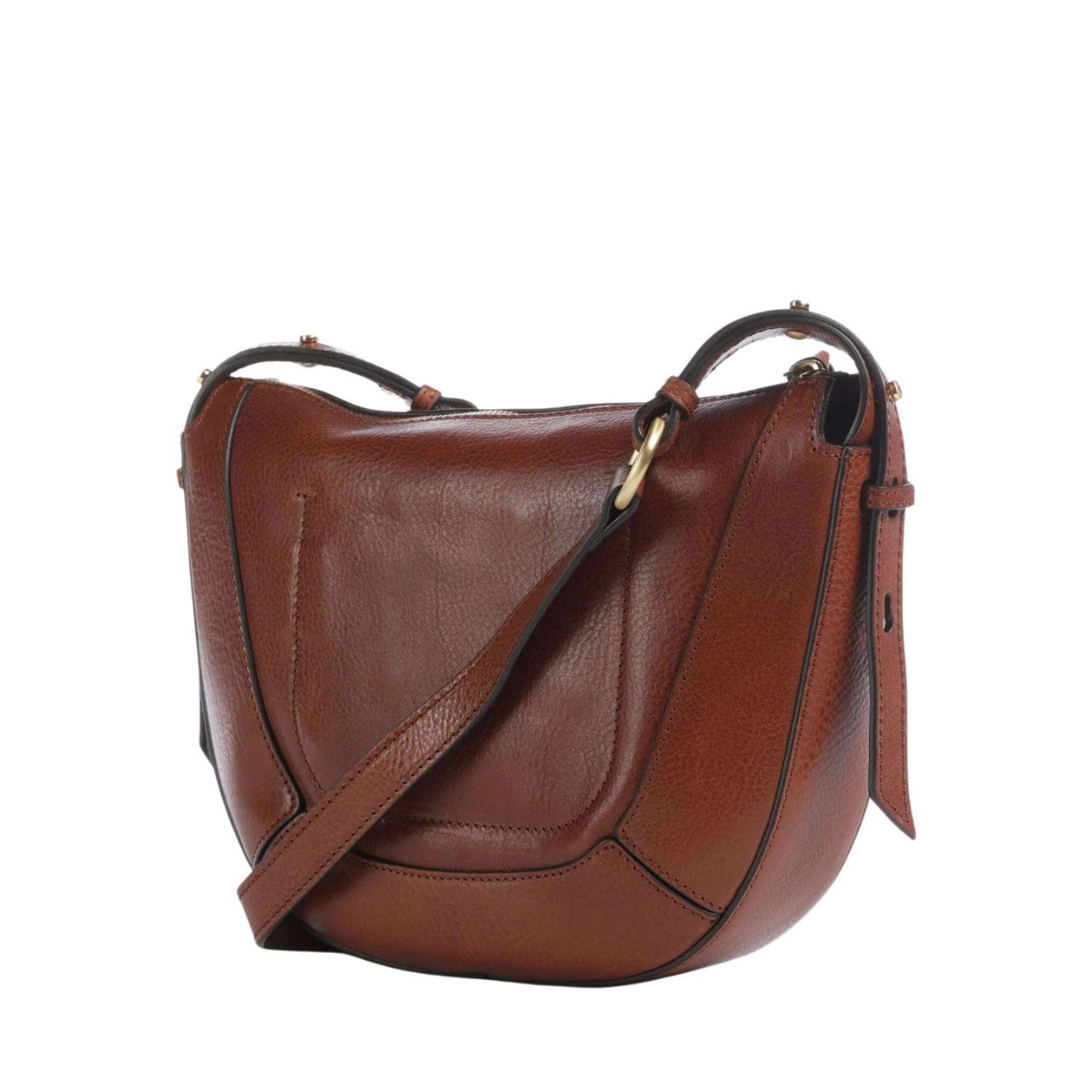 The Bridge - Borsa a tracolla Fedora in pelle di vacchetta grana, Marrone