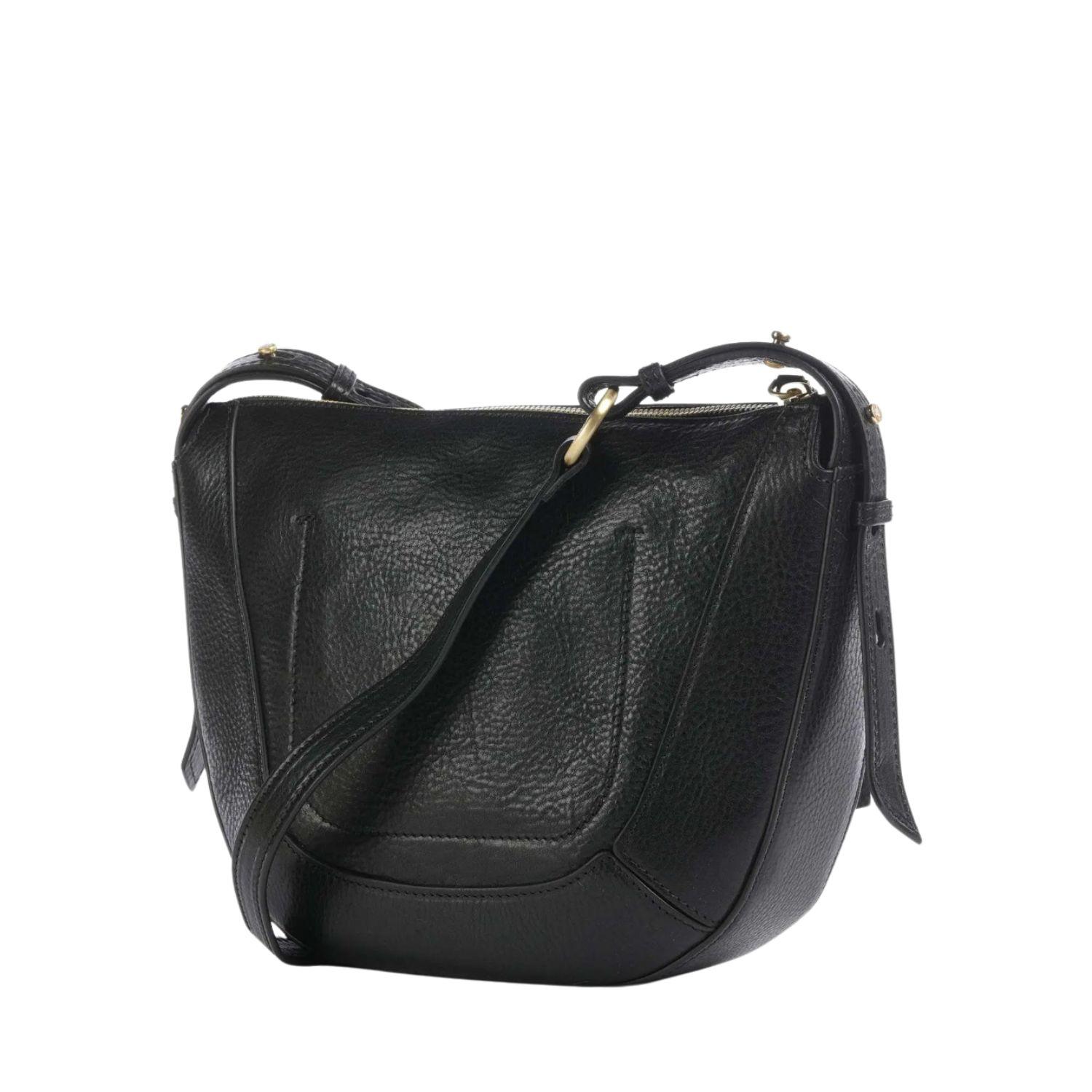 The Bridge - Borsa a tracolla Fedora in pelle di vacchetta grana, Nero