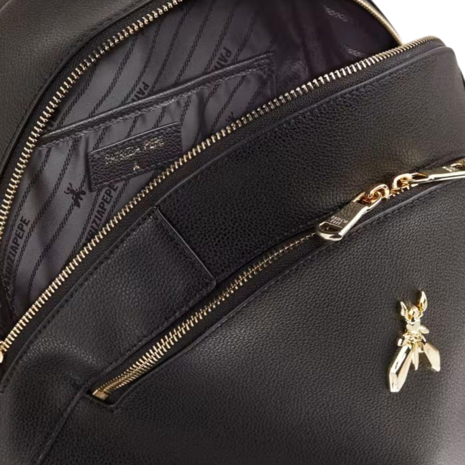 Patrizia Pepe - Zaino Fly in pelle con doppia tasca, Nero