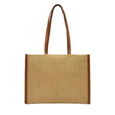 PATRIZIA PEPE - Borsa grande in rafia e pelle, Beige