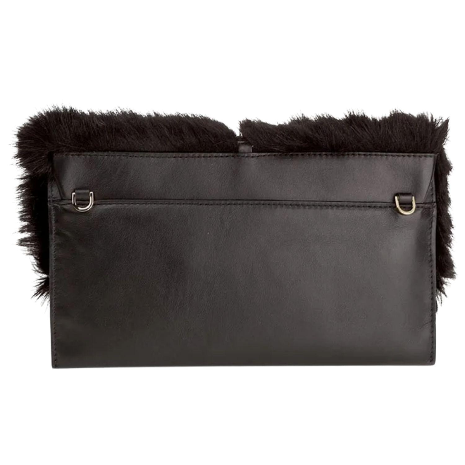 Patrizia Pepe - Pochette in pelle e pelo 2V7417/A1RM-K103, Nero