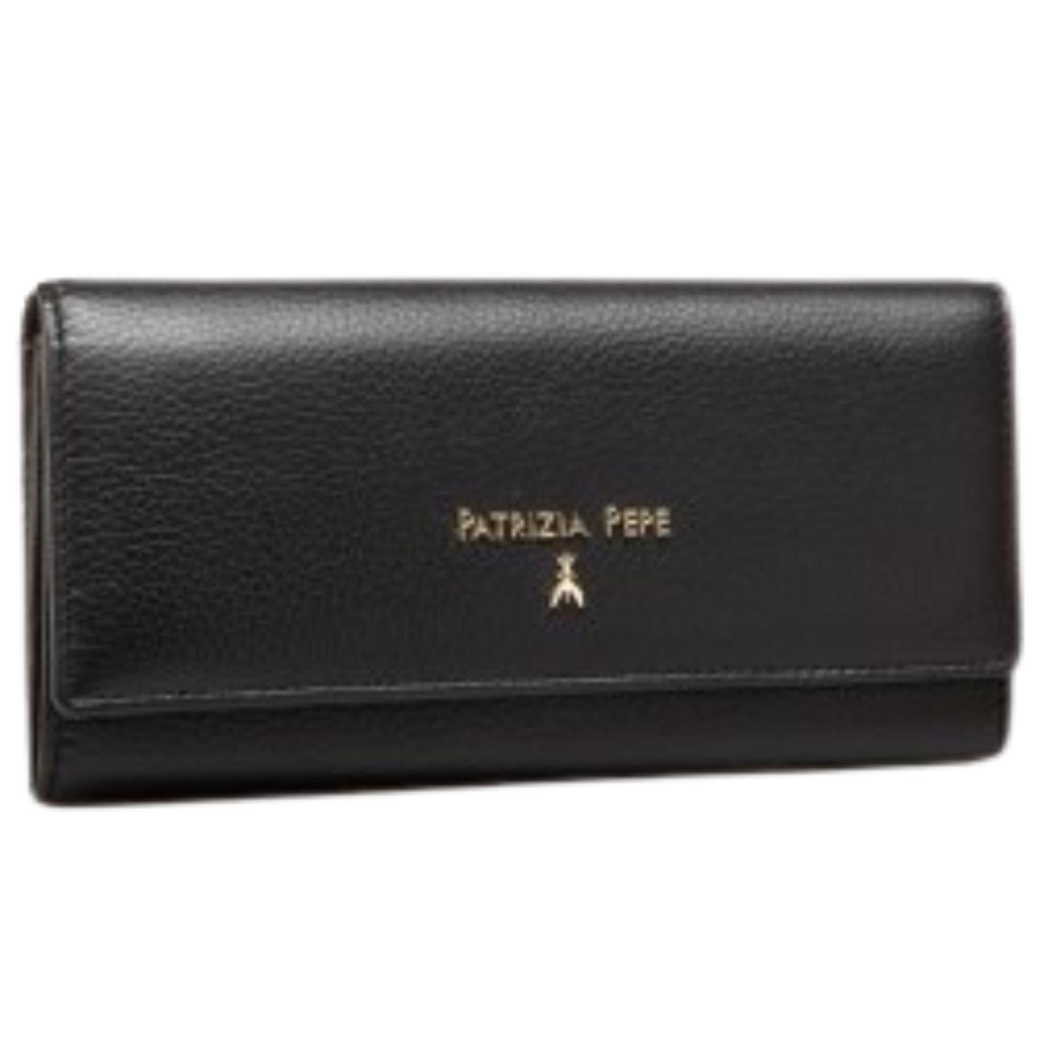 Patrizia Pepe - Portafoglio con bottone in pelle, Nero