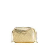 Camera case piccola in pelle con catena, Oro