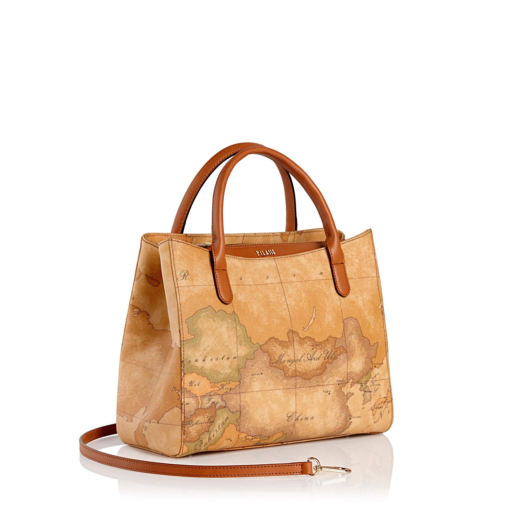 Alviero Martini - Borsa a mano piccola con tracolla Geo Classic E003 Beige