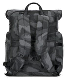 PIQUADRO - Zaino grande in tessuto e pelle modulare, Grigio e Nero
