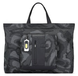 PIQUADRO - Zaino grande in tessuto e pelle modulare, Grigio e Nero