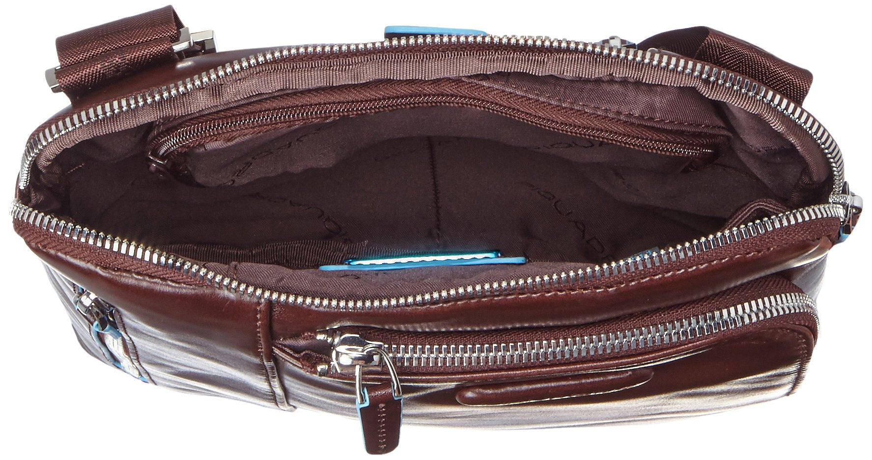 Piquadro - Borsello porta iPad/iPad Air, doppia tasca frontal Blue Square, Mogano