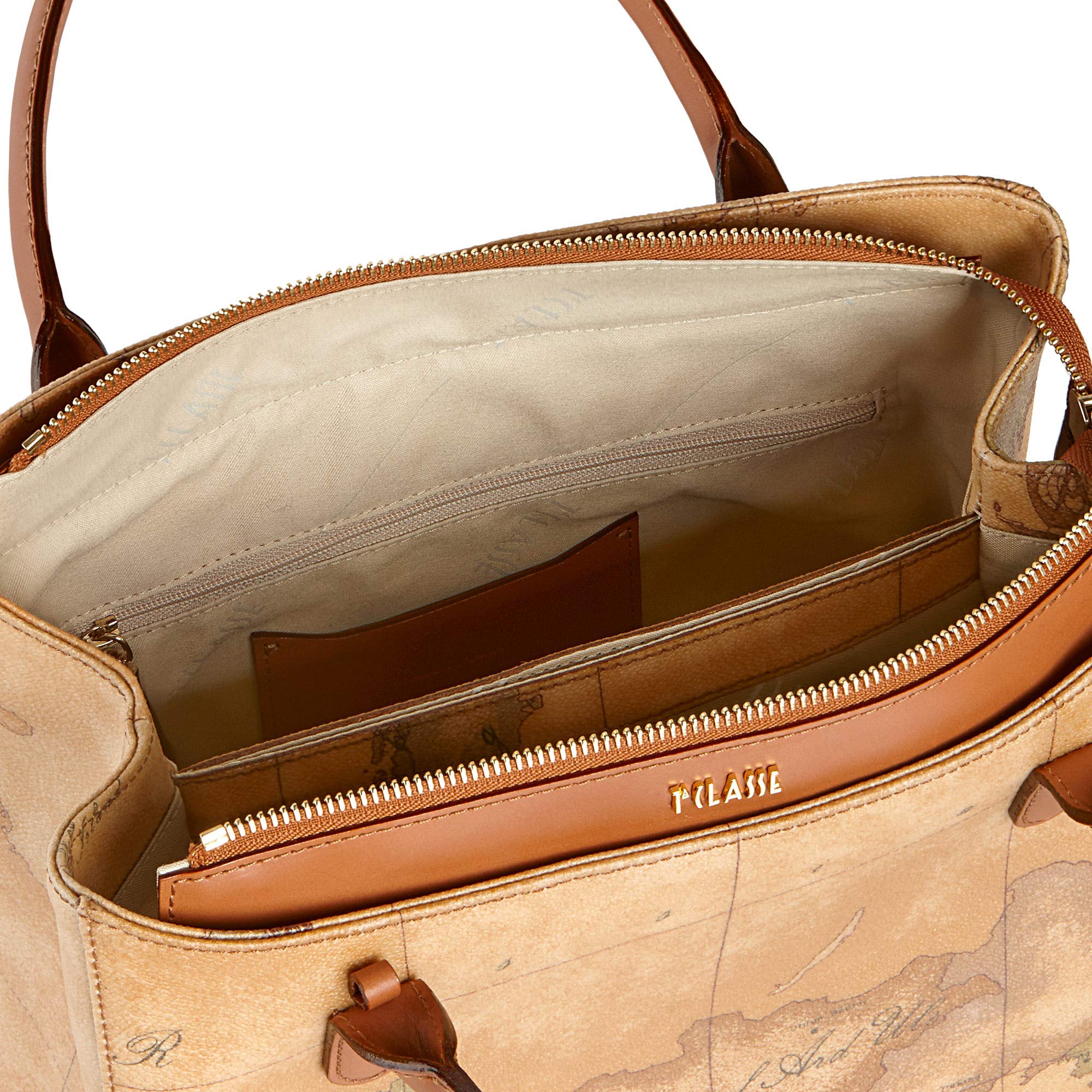 Alviero Martini - Borsa a mano piccola con tracolla Geo Classic E003 Beige