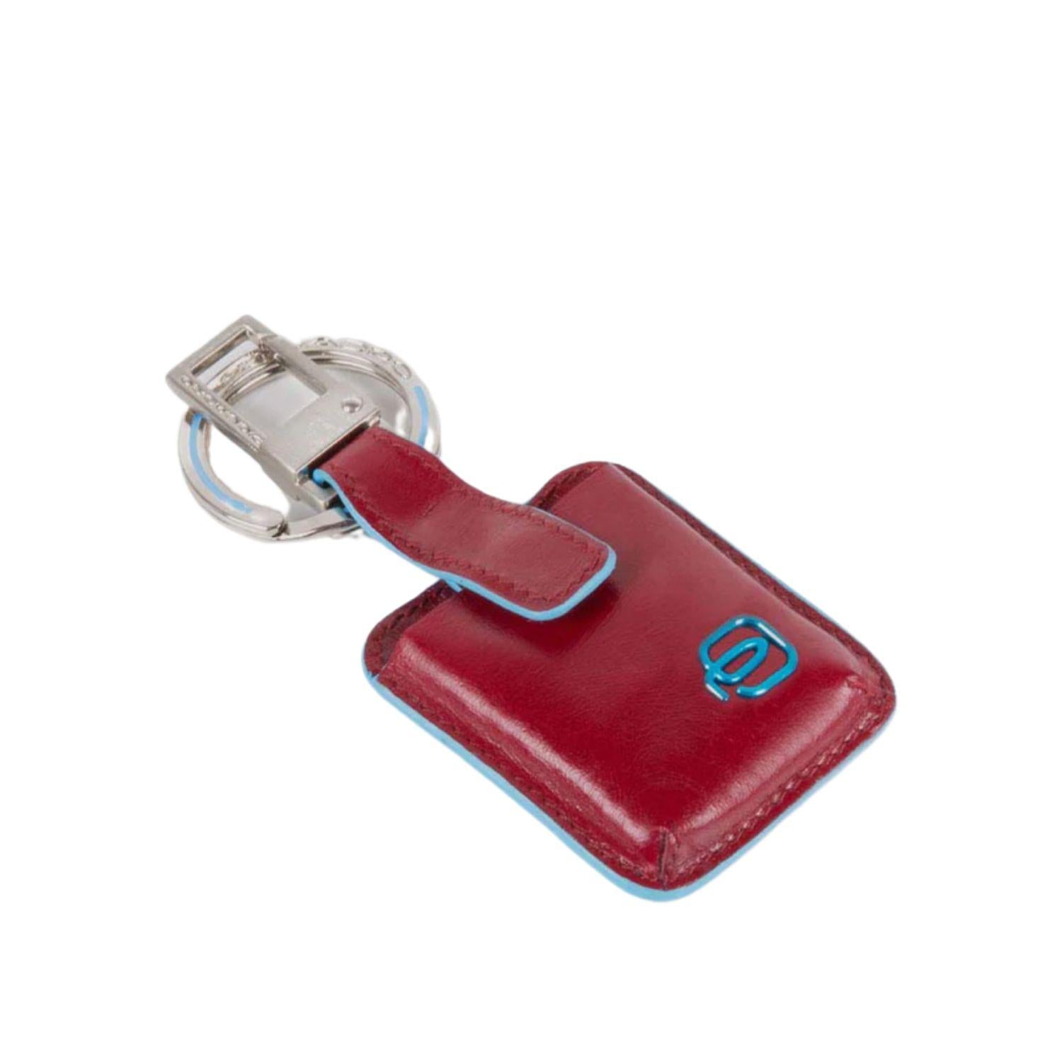 Piquadro - Portachiavi con moschettone e Connequ Blue Square, Rosso