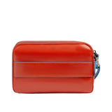 Piquadro - Pochette uomo 3 scomparti in pelle, Arancione