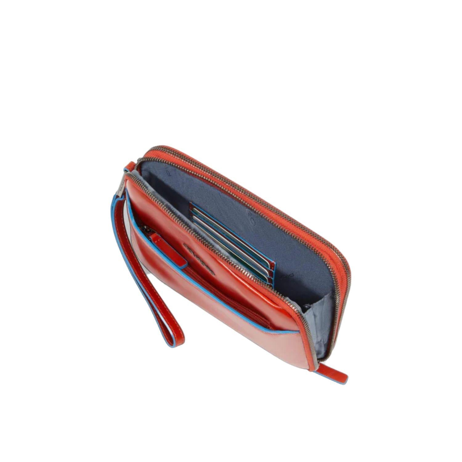 Piquadro - Pochette uomo 3 scomparti in pelle, Arancione