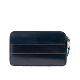 Piquadro - Pochette uomo 3 scomparti in pelle, Blu