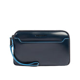 Piquadro - Pochette uomo 3 scomparti in pelle, Blu