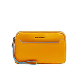 Piquadro - Pochette uomo 3 scomparti in pelle, Gialla