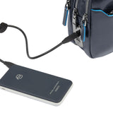 Piquadro - Pochette uomo con chiusura a impronta digitale, Blu