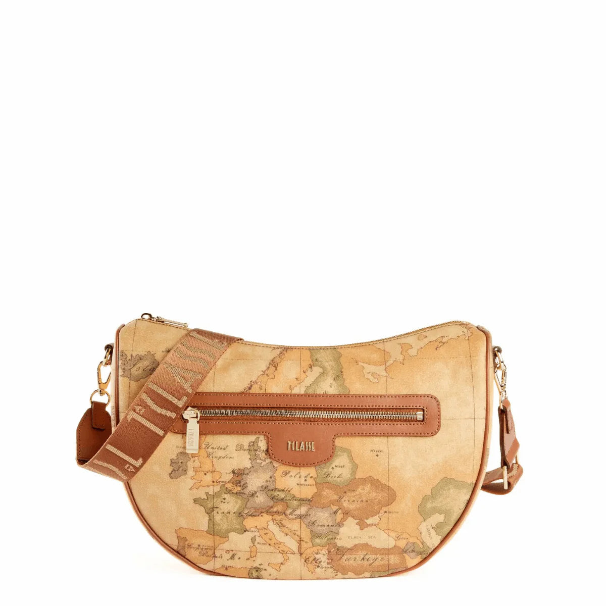 Alviero Martini - E060 Geo Classic tracolla a mezzaluna, Beige