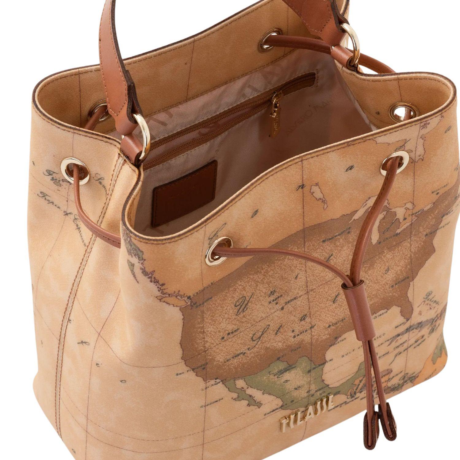 Alviero Martini - Borsa secchiello con coulisse Geo Classic, Beige