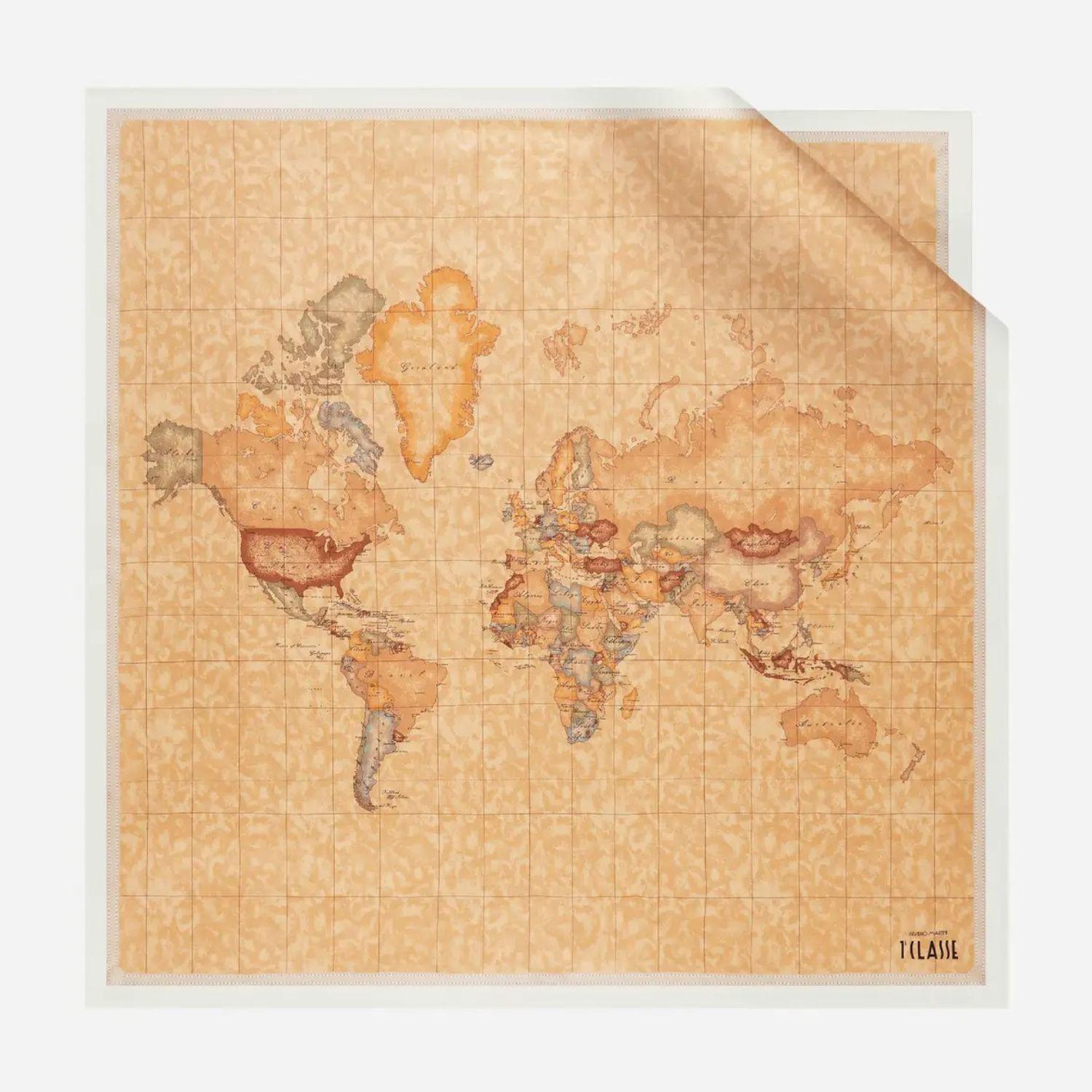 Alviero Martini - Foulard in seta Geo Classic 90x90, Avorio