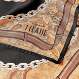 Alviero Martini - Foulard in seta Geo Selleria 70x70, Nero