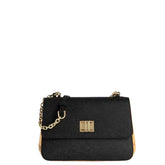 Borsa a tracolla con patta, Nero