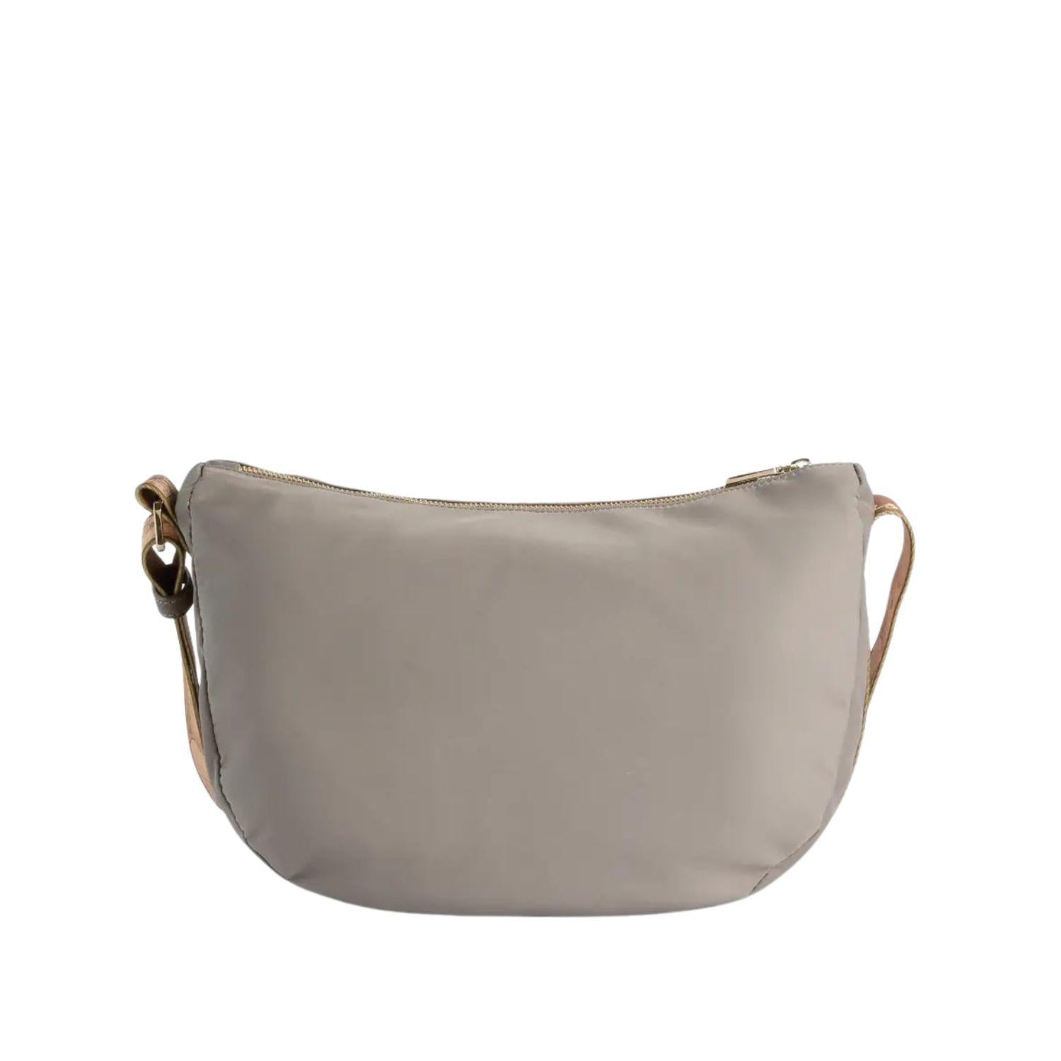 Alviero Martini - Tracolla a mezzaluna grande Stormy in nylon, Tortora