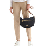 Alviero Martini - Tracolla a mezzaluna grande Stormy Nylon , Nera