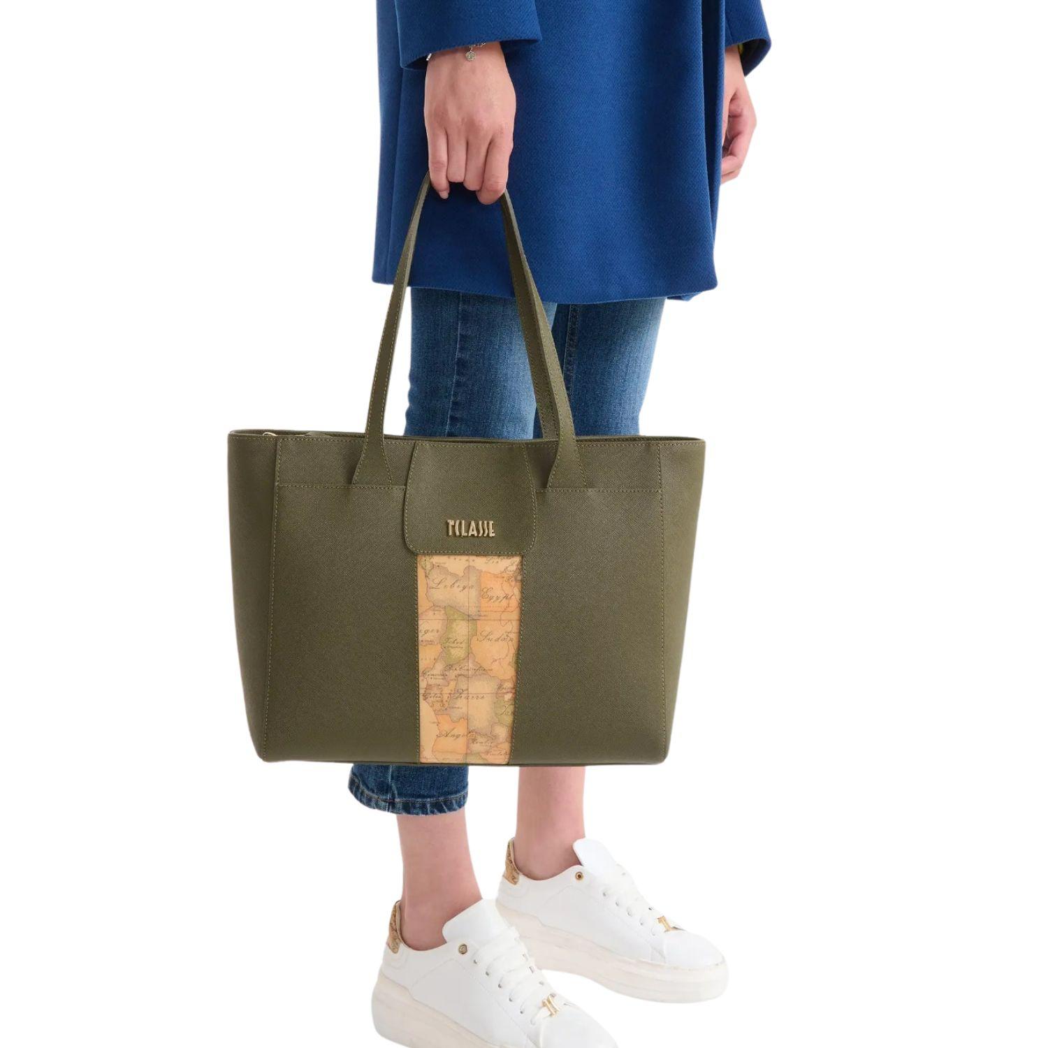 Alviero Martini - Windy City borsa shopping grande, Verde Muschio