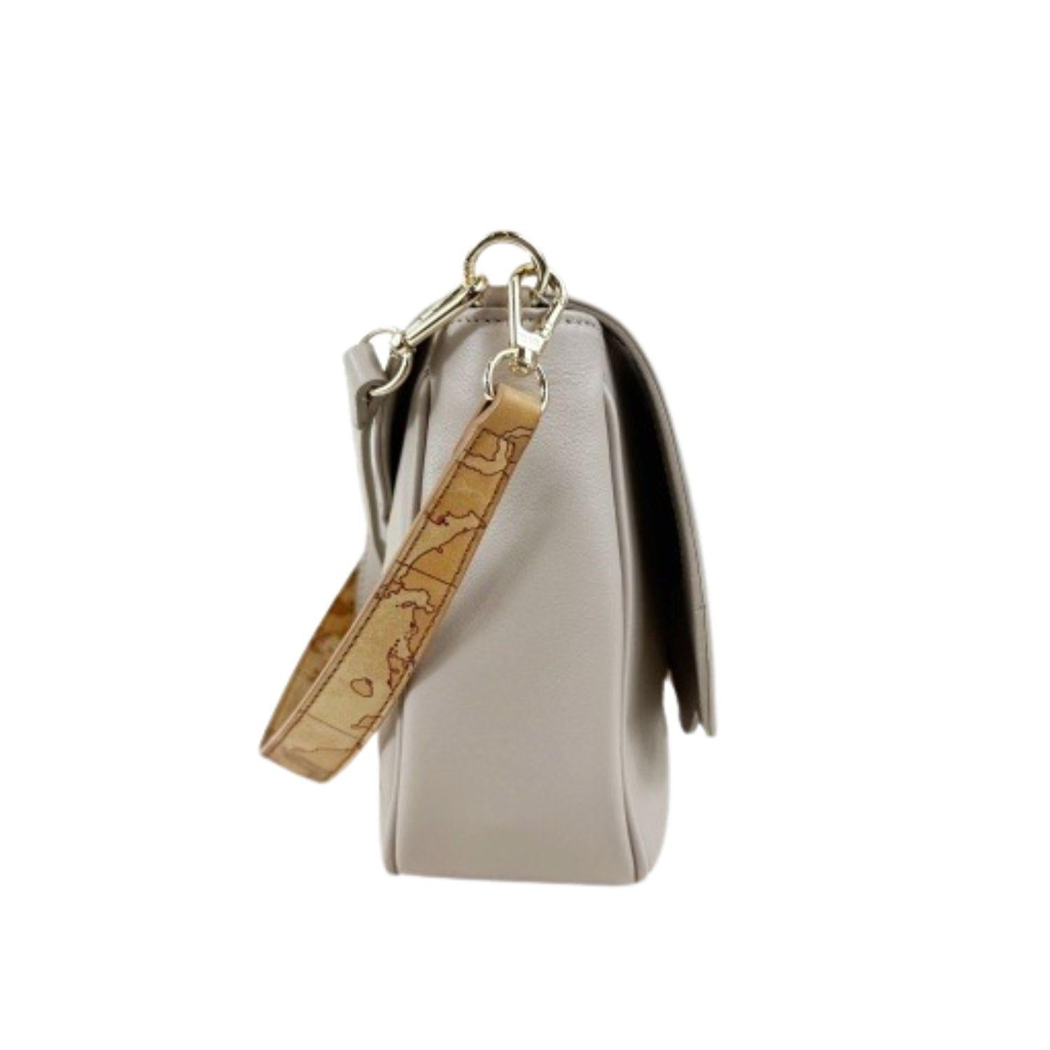 Alviero Martini - Brave Messanger Media in Pelle , Grigio Ghiaccio