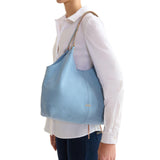 Alviero Martini - Tribal Leather borsa sottospalla, Blu cielo