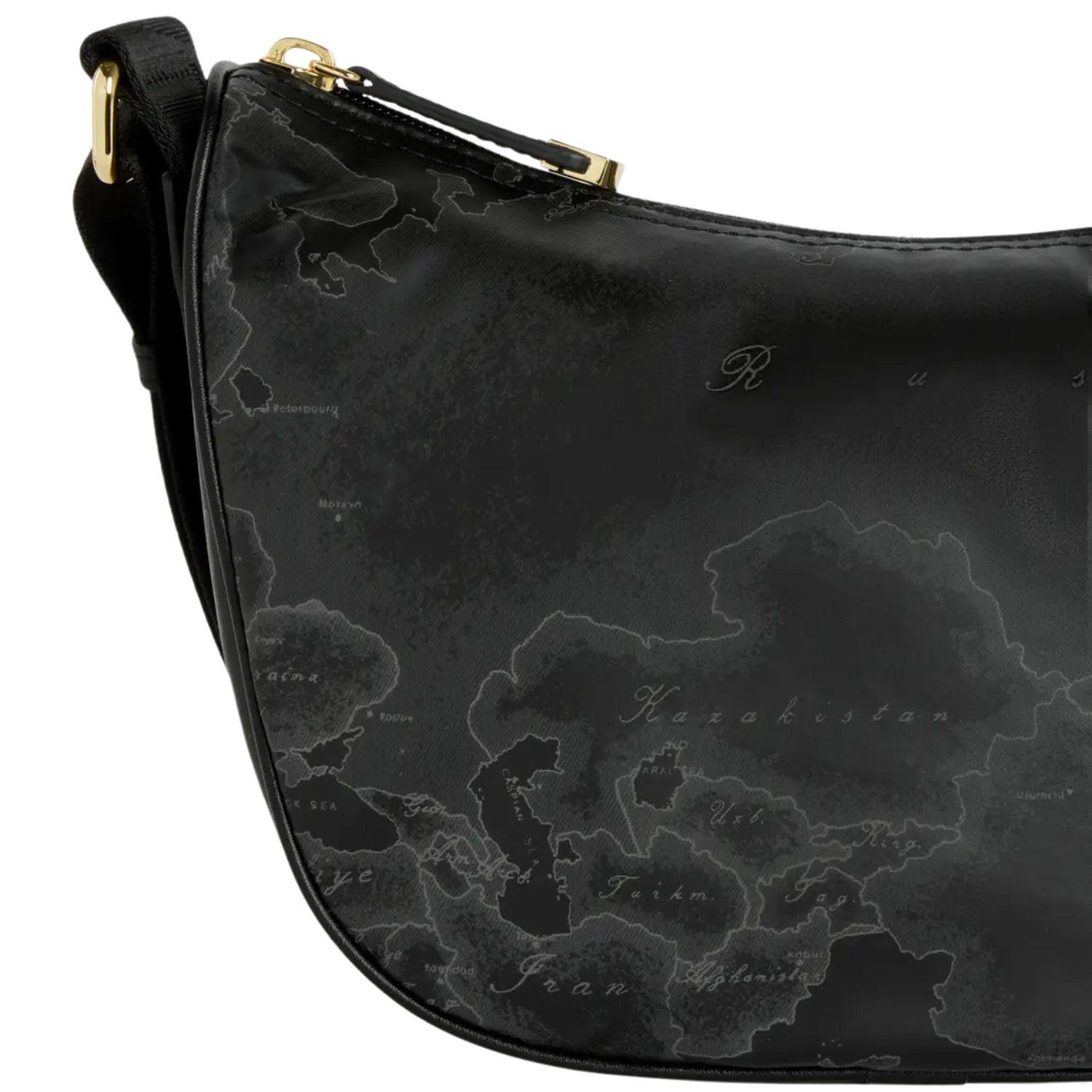 Alviero Martini - Tracolla a mezzaluna piccola Geo Soft S006, Nera