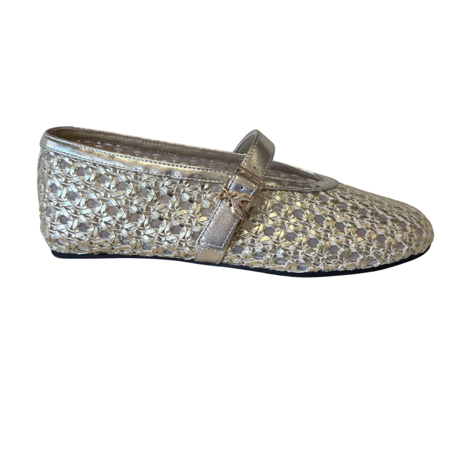 Patrizia Pepe - N.38 Ballerina con cinturino in laminato, Platino