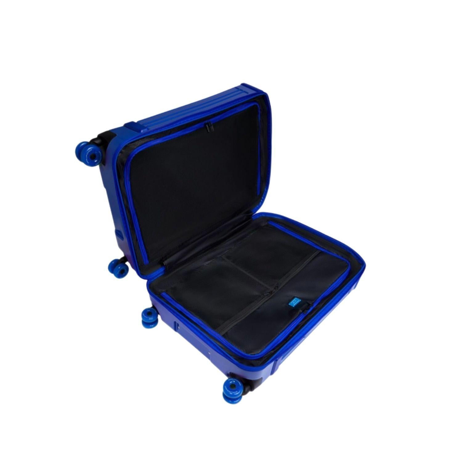 Piquadro - Trolley medio espandibile in policarbonato 4 ruote, Blu elettrico