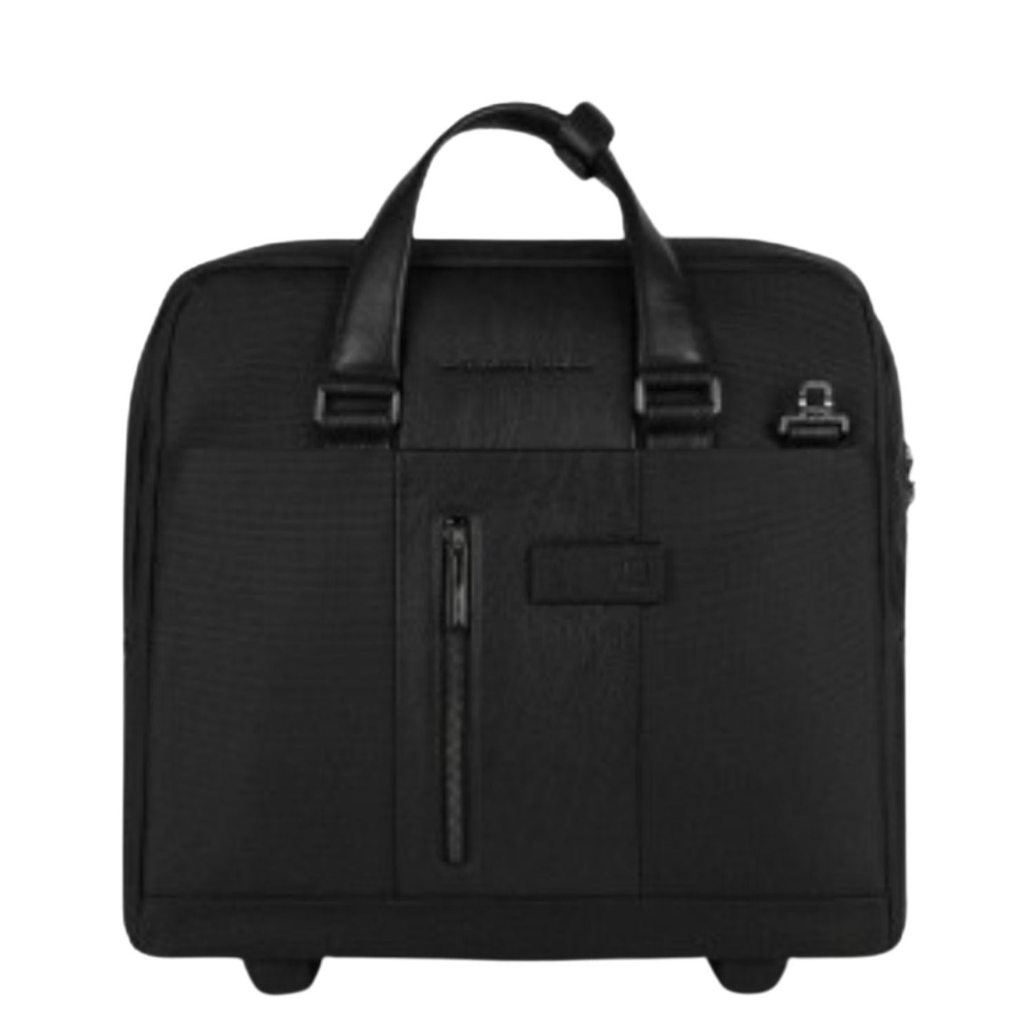 Piqaudro - Cartella con ruote porta computer Brief2, Nera